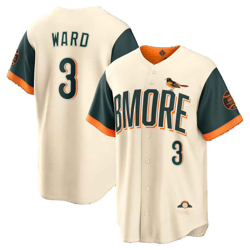 Baltimore Orioles #3 Taylor Ward Natural MWATKINS 2026 City Connect Stadium Jersey