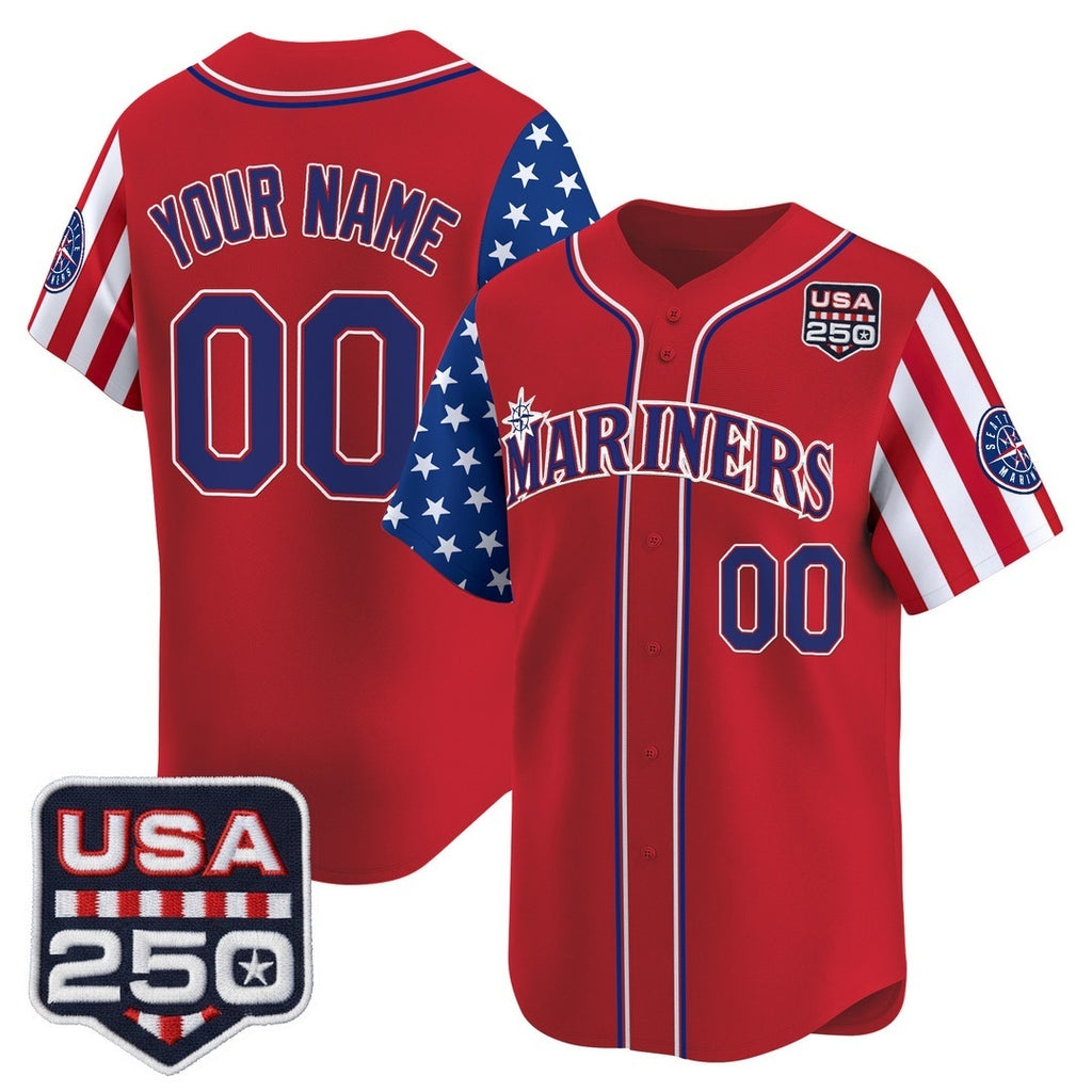 Custom Seattle Mariners America 250 Edition Vapor Premier Limited Red MWATKINS Stitched Jerseys