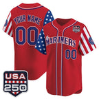 Custom Seattle Mariners America 250 Edition Vapor Premier Limited Red MWATKINS Stitched Jerseys