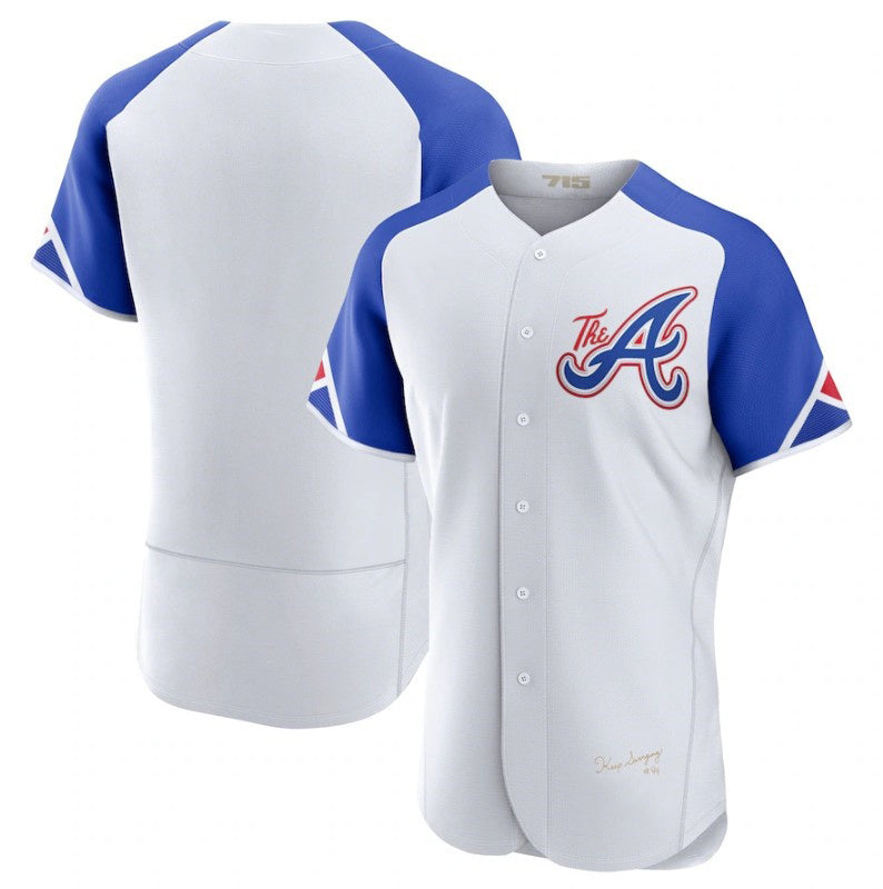Atlanta Braves Blank White MWATKINS 2023 City Connect Flex Base Stitched Jersey 1