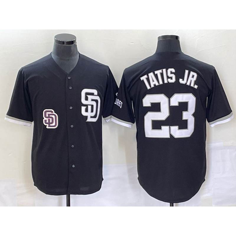 San Diego Padres #23 Fernando Tatis Jr Black MWATKINS 2023 Cool Base Stitched Jersey