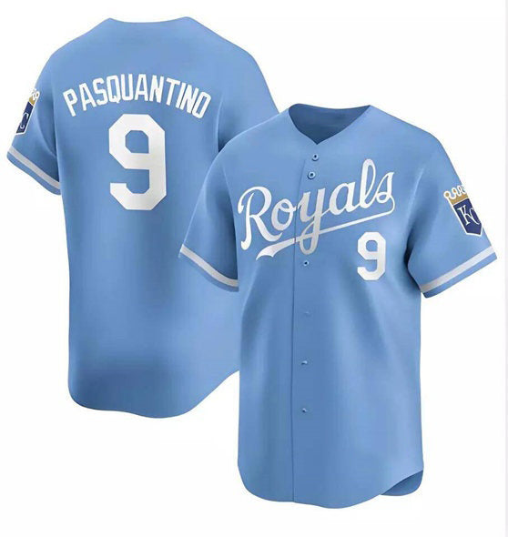 Kansas City Royals #9 Vinnie Pasquantino Light Blue MWATKINS Alternate Limited Stitched Jersey
