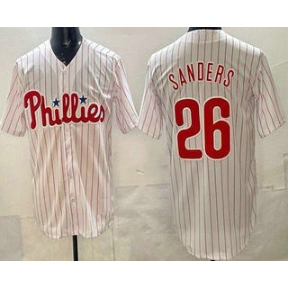 Philadelphia Phillies #26 Miles Sanders White MWATKINS Cool Base Jersey