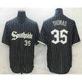 Chicago White Sox #35 Frank Thomas Black MWATKINS With Small Number 2021 City Connect Stitched Cool Base Jersey