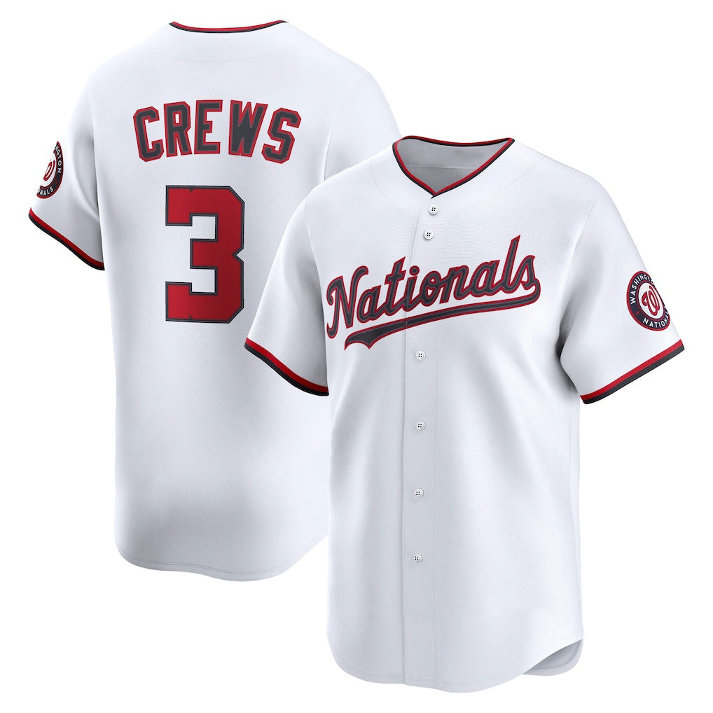 Washington Nationals #3 Dylan Crews White MWATKINS Home Limited Player Jersey