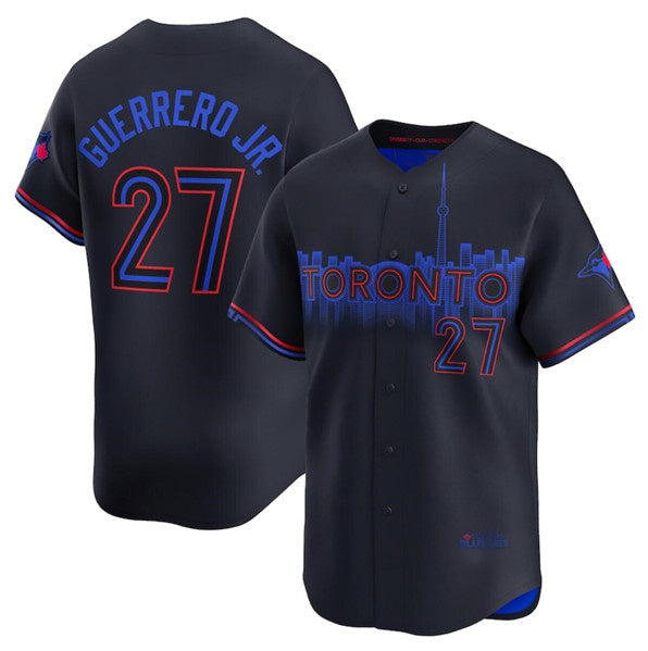Toronto Blue Jays #27 Vladimir Guerrero Jr. Black MWATKINS 2024 City Connect Limited Stitched Jersey