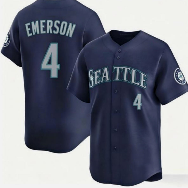 Seattle Mariners #4 Colt Emerson Navy MWATKINS Cool Base Stitched Jersey