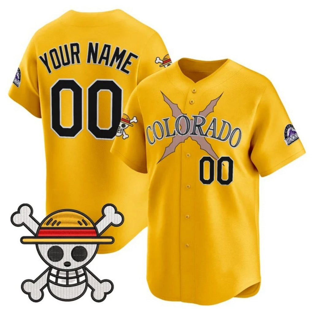 Custom Colorado Rockies x One Piece Gold MWATKINS Vapor Premier Limited Jersey - Stitched