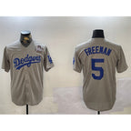 Los Angeles Dodgers #5 Freddie Freeman Grey MWATKINS 2024 World Series Cool Base Stitched Jersey