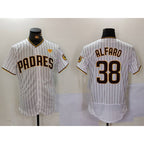 San Diego Padres #38 Jorge Alfaro White MWATKINS With PS Patch Stitched Flex Base Jersey 2