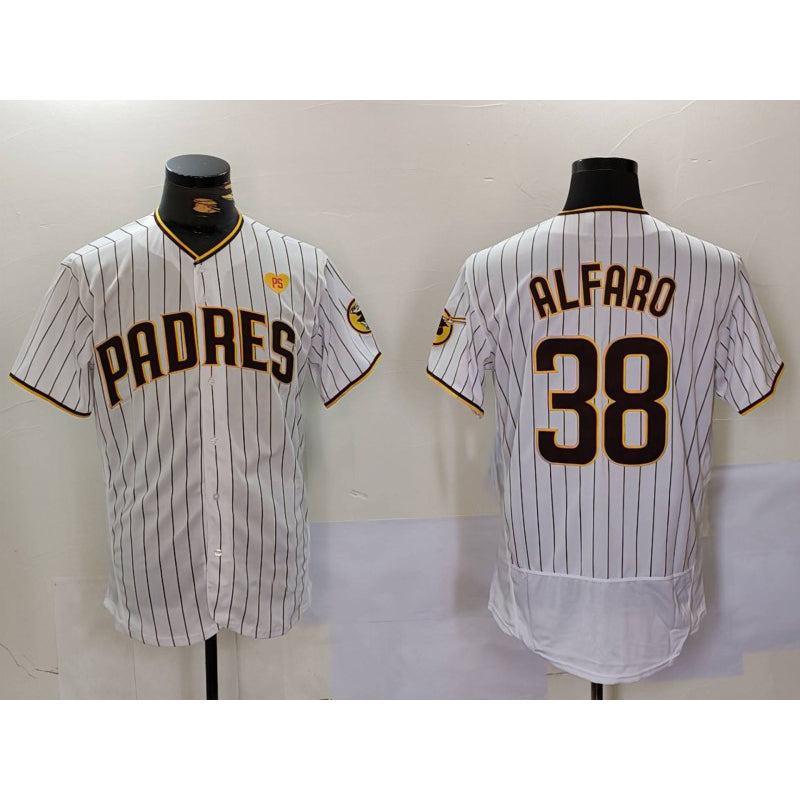 San Diego Padres #38 Jorge Alfaro White MWATKINS With PS Patch Stitched Flex Base Jersey 2