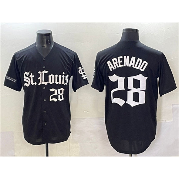 St. Louis Cardinals #28 Nolan Arenado Black MWATKINS 'Gothic Legacy Edition' Vapor Premier Limited Stitched Jersey