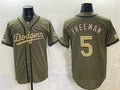 Los Angeles Dodgers #5 Freddie Freeman Olive MWATKINS 2026 Armed Forces Day Stitched Jersey