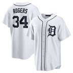 Detroit Tigers #34 Jake Rogers MWATKINS White Home Replica Jersey