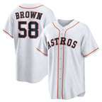 Houston Astros #58 Hunter Brown White MWATKINS Home Replica Jersey