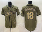 Los Angeles Dodgers #18 Yoshinobu Yamamoto Olive MWATKINS 2026 Armed Forces Day Stitched Jersey
