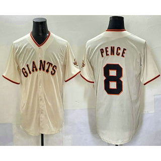 San Francisco Giants #8 Hunter Pence Cream MWATKINS Limited Stitched Jersey