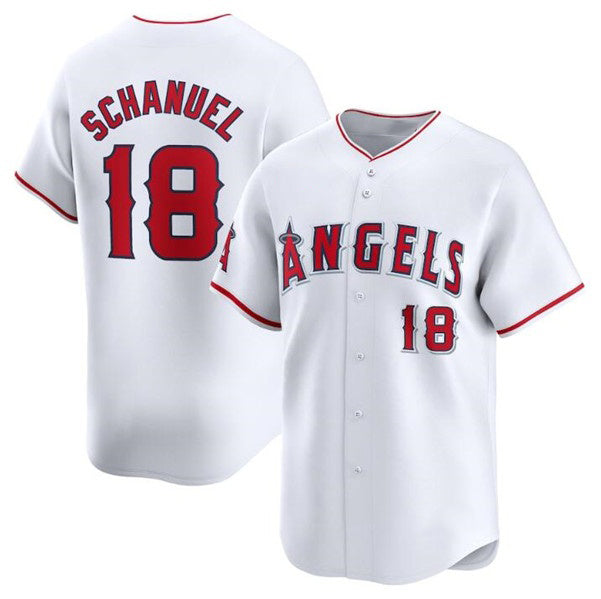 Los Angeles Angels #18 Nolan Schanuel White MWATKINS Home Limited Stitched Jersey