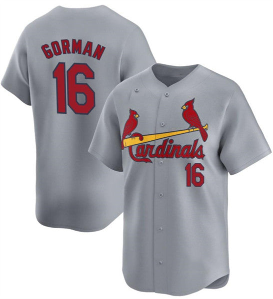 St. Louis Cardinals #16 Nolan Gorman Gray MWATKINS 2024 Away Limited Stitched Jersey