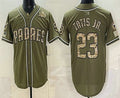San Diego Padres #23 Fernando Tatis Jr Olive MWATKINS 2026 Armed Forces Day Jersey