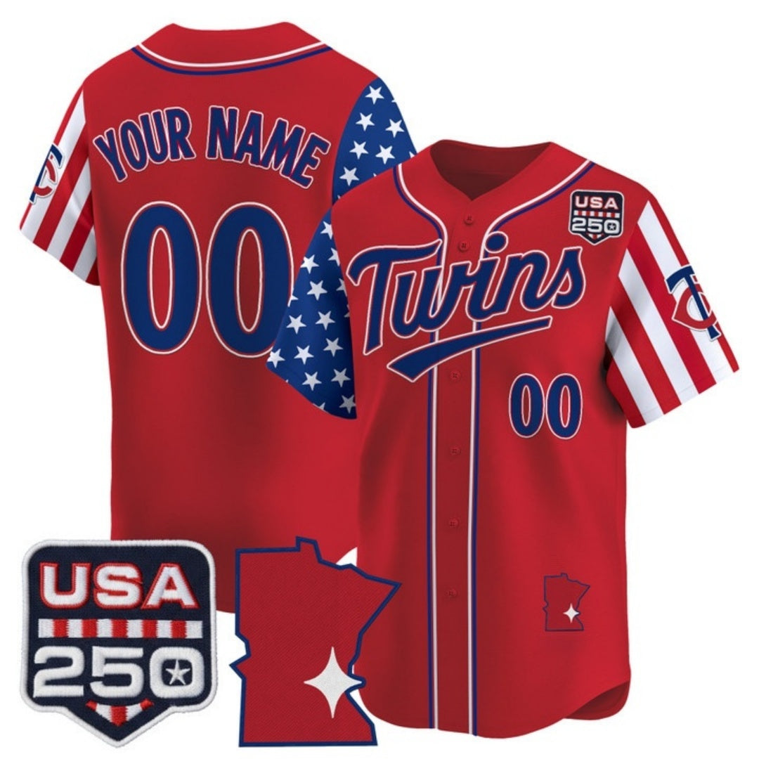 Custom Minnesota Twins America 250 Edition Vapor Premier Limited Red MWATKINS Stitched Jerseys