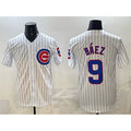 Chicago Cubs #9 Javier B¨¢ez White MWATKINS Home Limited Stitched Jersey