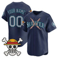 Custom Seattle Mariners x One Piece Navy MWATKINS Vapor Premier Limited Jersey - Stitched