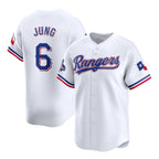 Texas Rangers #6 Josh Jung White MWATKINS 2023 World Series Champions Stitched Jersey