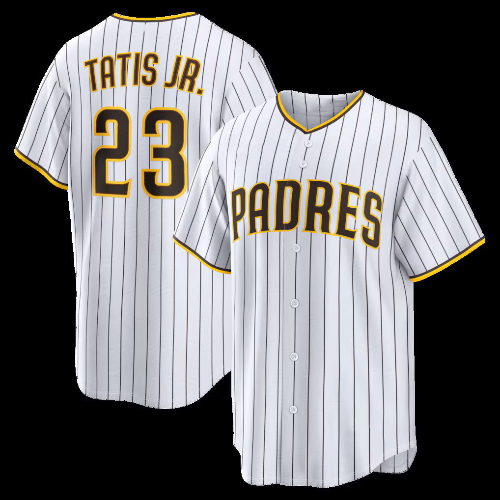 San Diego Padres #23 Fernando Tatis Jr. White MWATKINS Home Replica Player Jersey