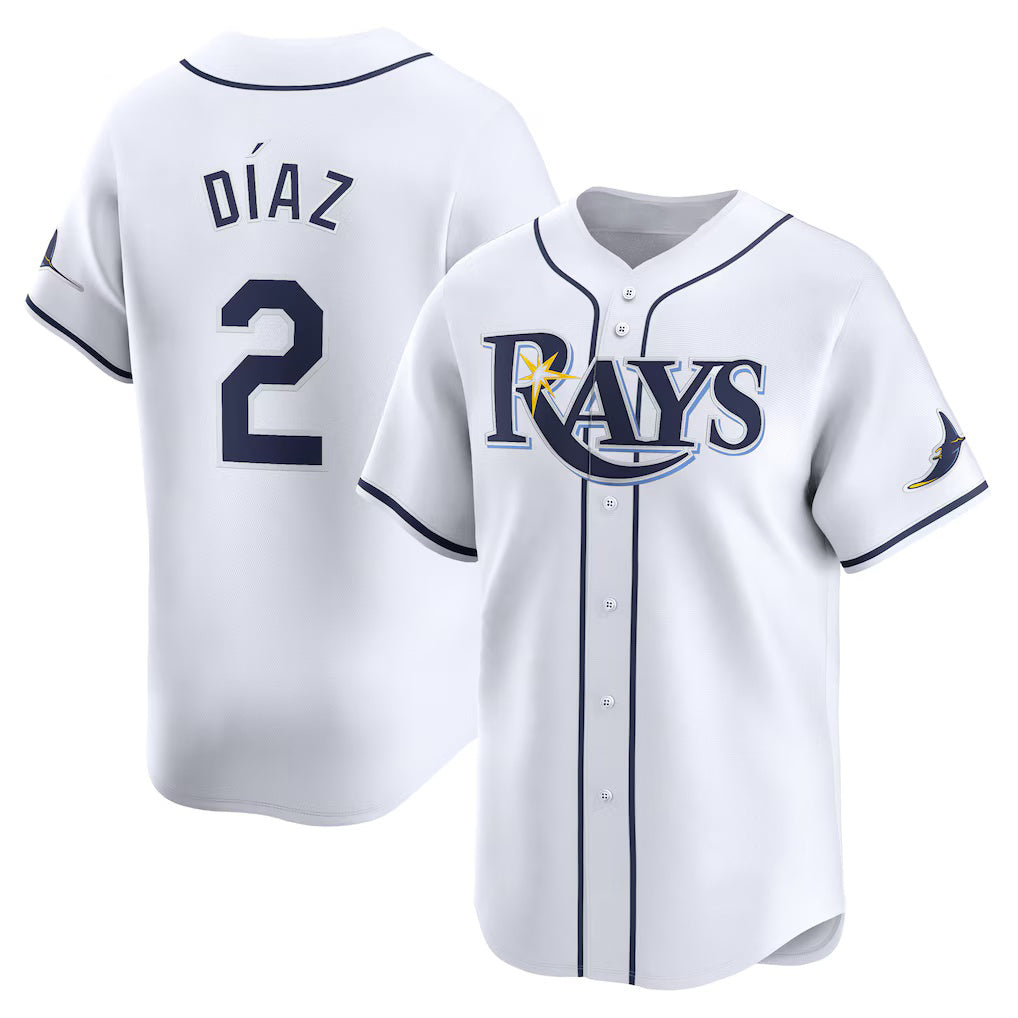 Tampa Bay Rays #2 Yandy Diaz White MWATKINS Home Limited Player Jersey