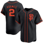 San Francisco Giants #2 Willy Adames Black MWATKINS 2024 Black Alternate Limited Stitched Jersey