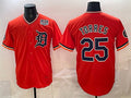 Detroit Tigers #25 Gleyber Torres Orange MWATKINS 2026 Alternate USA 250' Patch Vapor Premier Limited Stitched Jersey