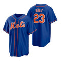 New York Mets #23 Javier Baez Royal MWATKINS Replica Alternate Jersey