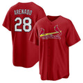 St. Louis Cardinals #28 Nolan Arenado Red MWATKINS Alternate Official Replica Player Jersey