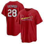 St. Louis Cardinals #28 Nolan Arenado Red MWATKINS Alternate Official Replica Player Jersey