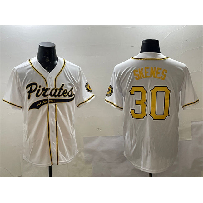 Pittsburgh Pirates #30 Paul Skenes White MWATKINS Cool Base Stitched Jersey