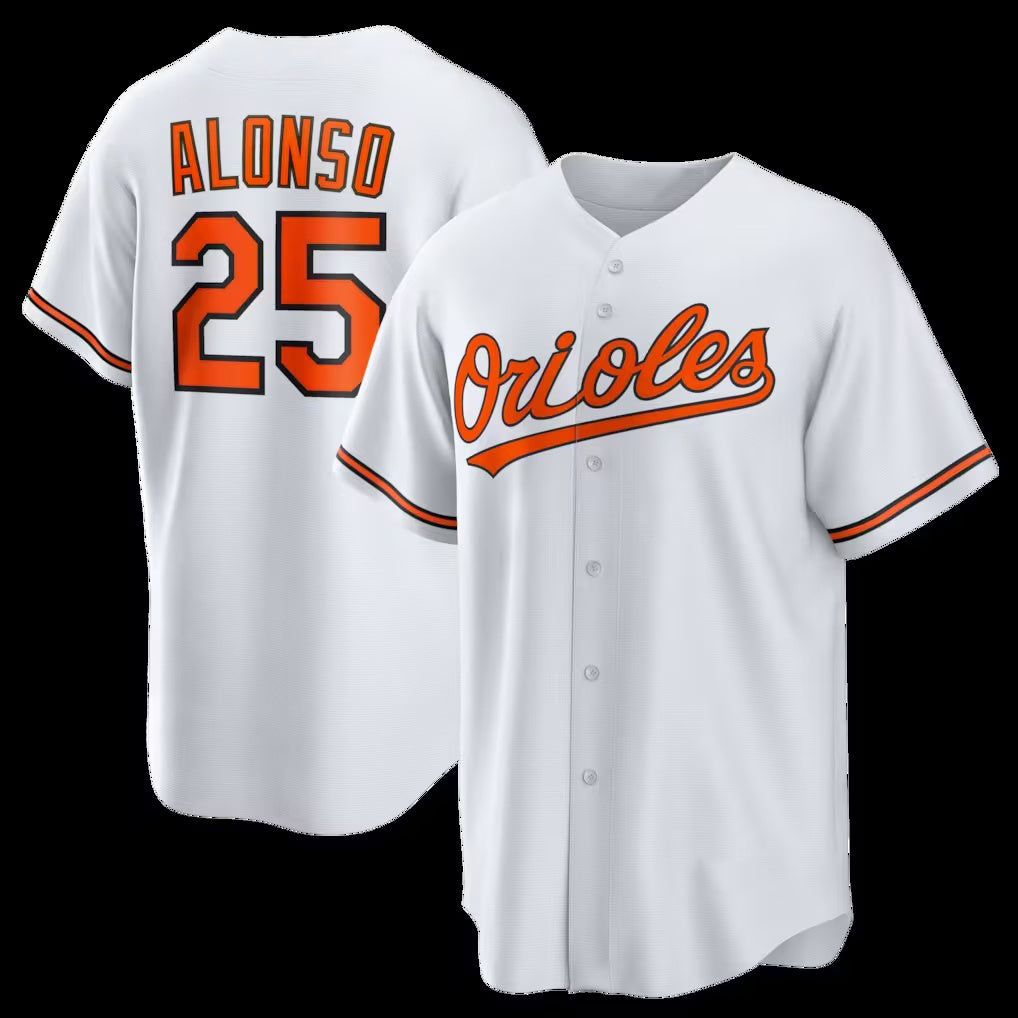 Baltimore Orioles #25 Pete Alonso White MWATKINS Home Replica Jersey