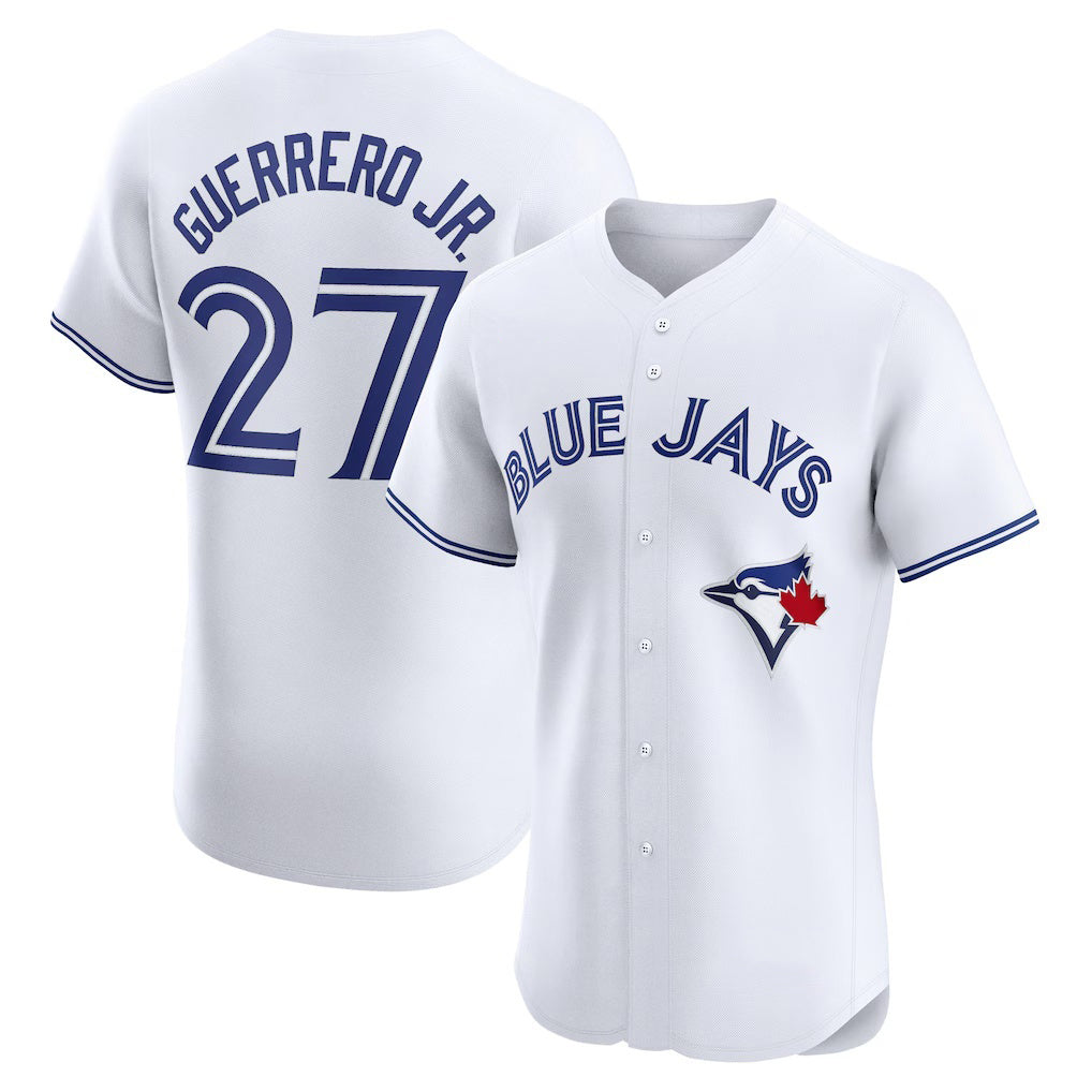 Toronto Blue Jays #27 Vladimir Guerrero Jr. White MWATKINS Home Elite Player Jersey