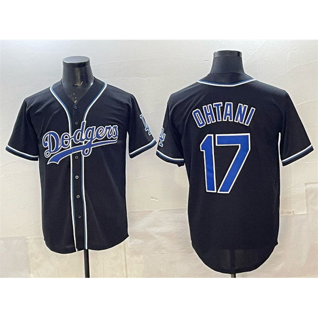 Los Angeles Dodgers #17 Shohei Ohtani Black MWATKINS Fashion Cool Base Stitched Jersey