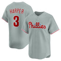 Philadelphia Phillies #3 Bryce Harper Gray MWATKINS Road Limited Player Jersey
