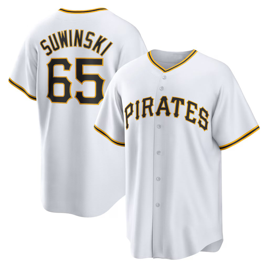 Pittsburgh Pirates #65 Jack Suwinski White MWATKINS Home Replica Jersey