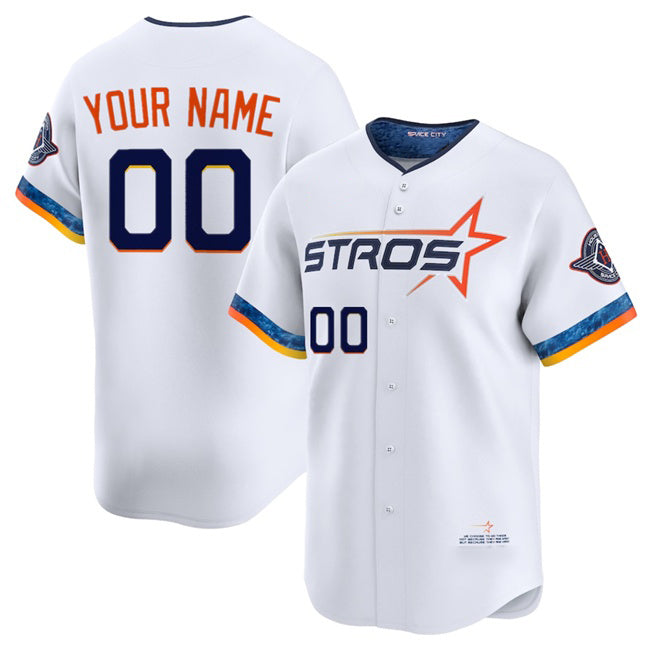 Custom Houston Astros Active Player White MWATKINS 2025 City Connect Limited Stitched Jersey