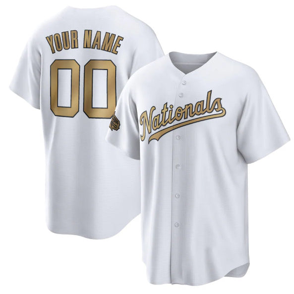Custom Washington Nationals Active Player White MWATKINS 2022 All-Star Cool Base Stitched Jersey