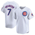Chicago Cubs #7 Dansby Swanson White MWATKINS Home Limited Player Jersey