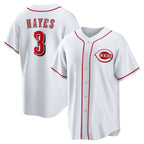 Cincinnati Reds #3 Ke'Bryan Hayes White MWATKINS Home Replica Jersey