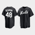 New York Mets #48 Jacob deGrom Black MWATKINS Cool Base Stitched Jersey
