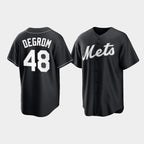 New York Mets #48 Jacob deGrom Black MWATKINS Cool Base Stitched Jersey