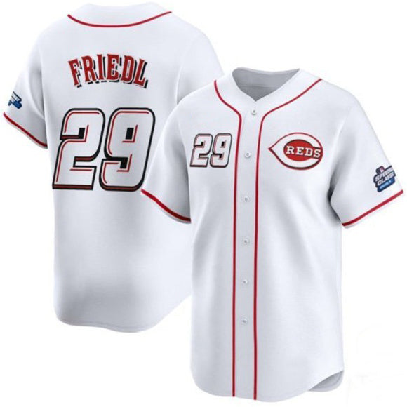 Cincinnati Reds #29 TJ Friedl White MWATKINS 2025 Speedway Classic Home Limited Stitched Jersey