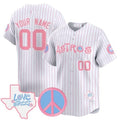 Custom Houston Astros  Love Street & Peace Sign Patch Bubblegum Pink Vapor Premier Limited Jersey ¨C Pinstripe MWATKINS