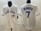 Toronto Blue Jays #7 Kazuma Okamoto White MWATKINS 2025 Cool Base Stitched Jersey